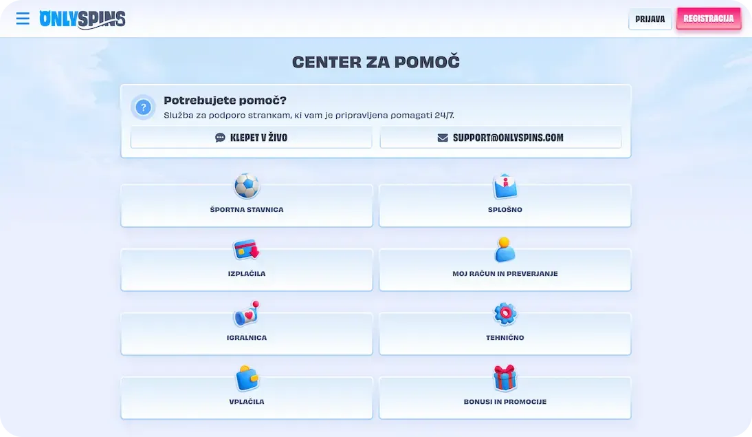 onlyspins casino česta pitanja