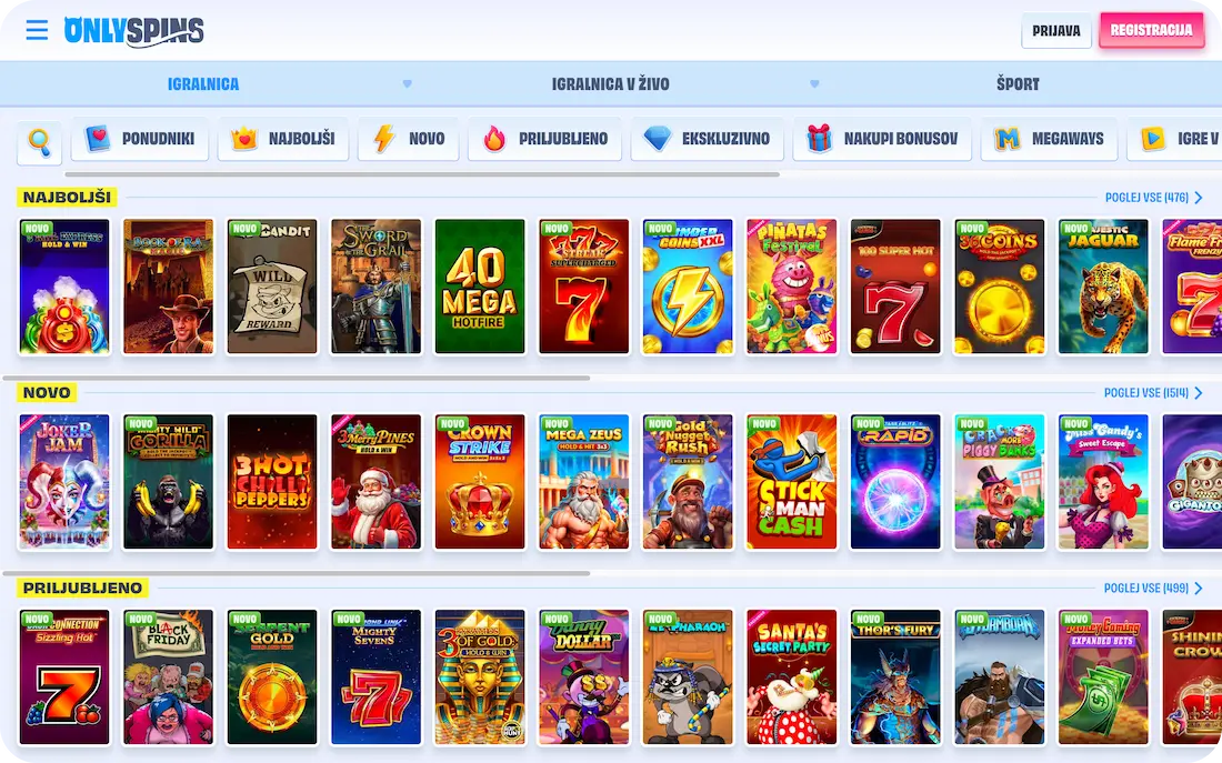 Onlyspins casino igre