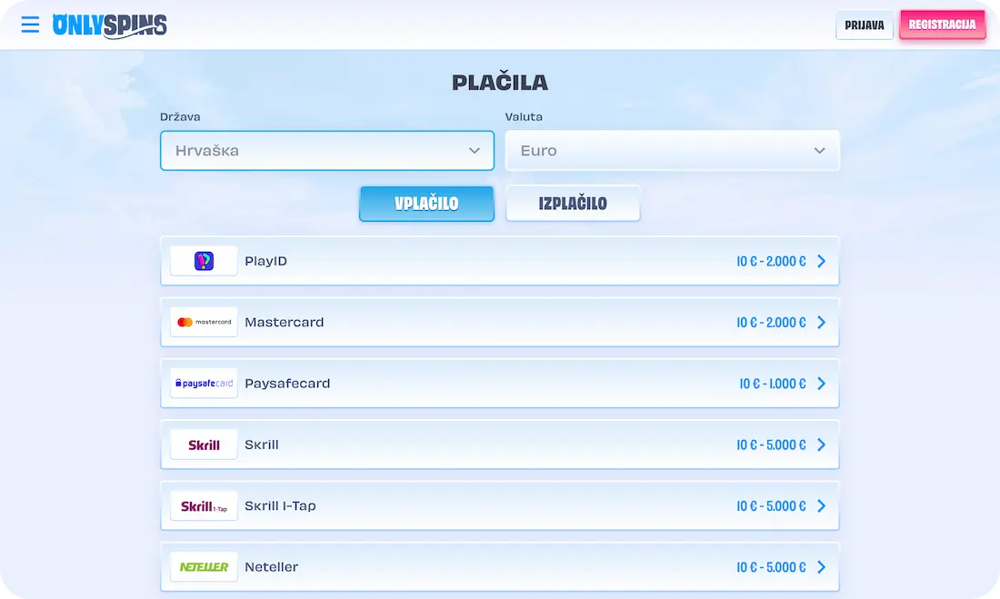  Onlyspins casino uplate