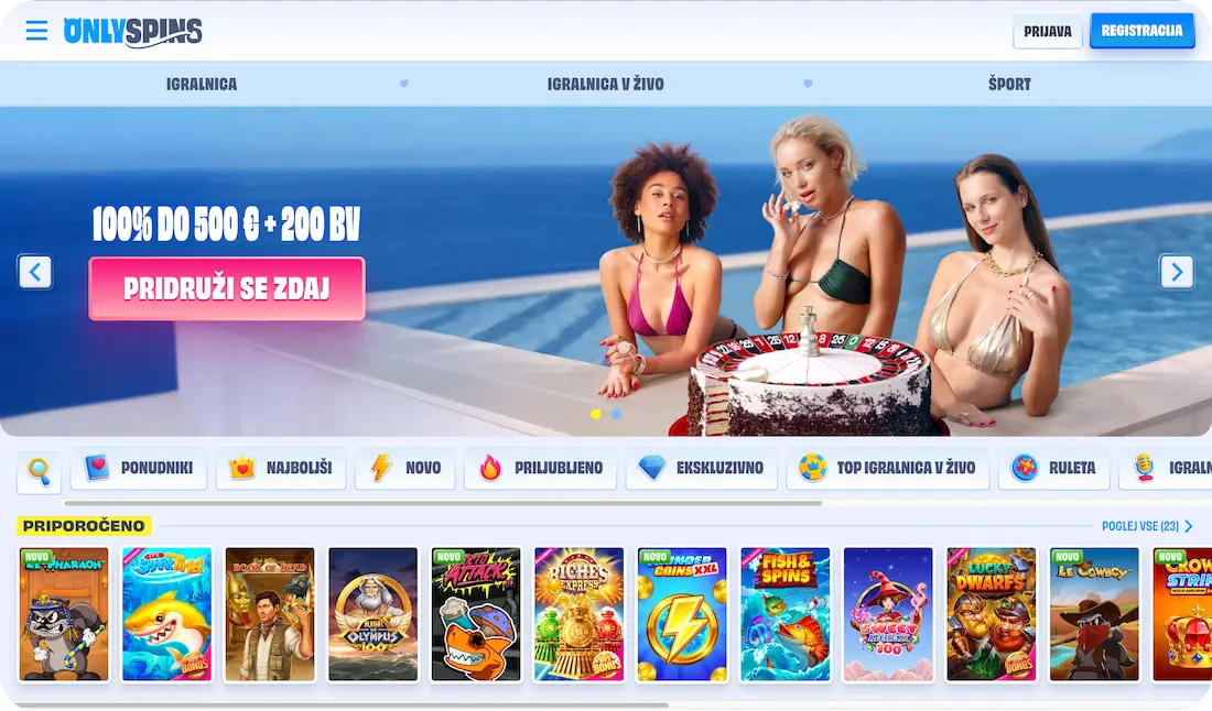 Onlyspins casino stranica