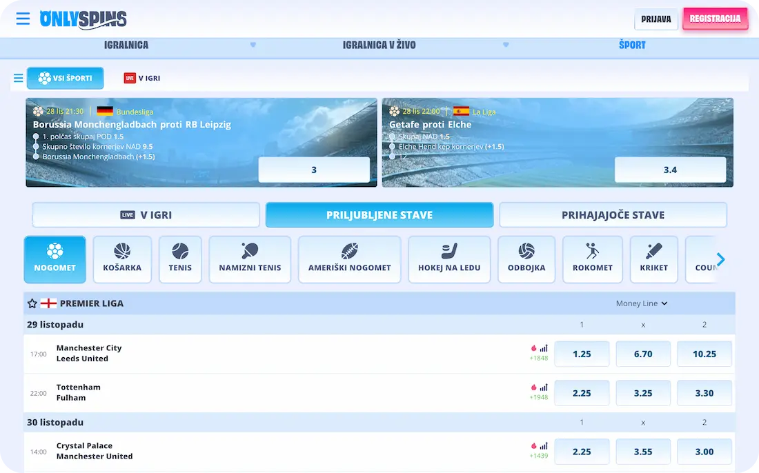 Onlyspins casino sport